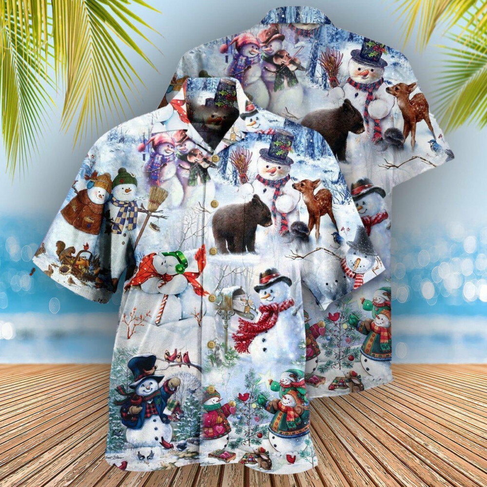 Snowman The World Changes When Its Snows - Hawaiian Shirt - Owl Ohh - Owl Ohh