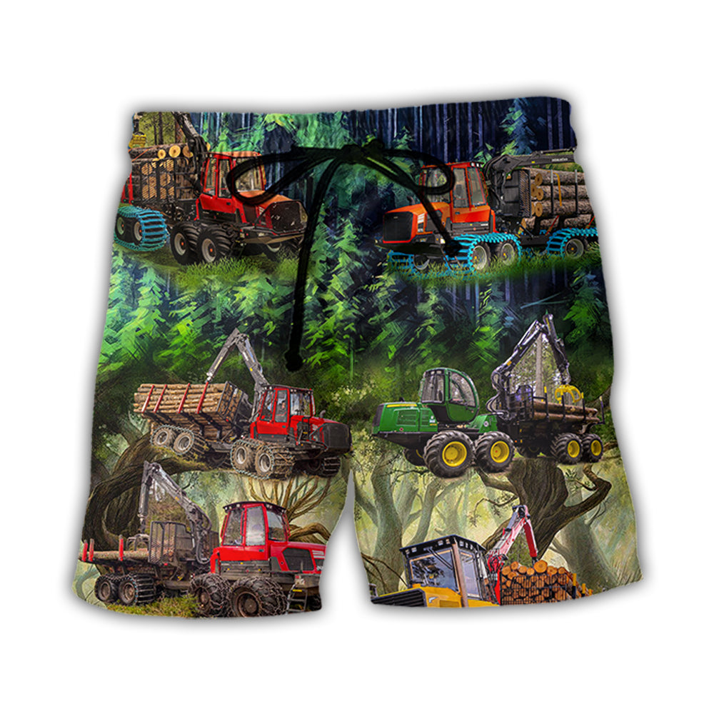 Tractor The Woods Are Calling And I Must Go Style - Beach Short - Owl Ohh - Owl Ohh