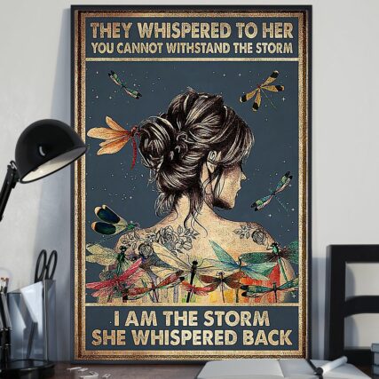 Dragonfly Lover They Whispered To Her - Vertical Poster - Owl Ohh - Owl Ohh