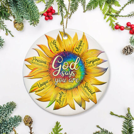 Sunflower Tie Dye Sunflower God Says - Circle Ornament - Owl Ohh - Owl Ohh