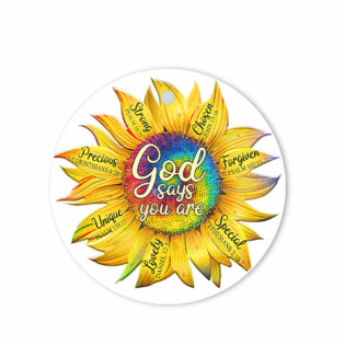 Sunflower Tie Dye Sunflower God Says - Circle Ornament - Owl Ohh - Owl Ohh