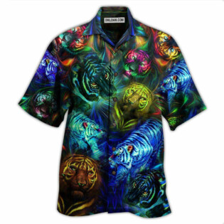 Tiger Powerful Neon Color - Hawaiian Shirt - Owl Ohh - Owl Ohh