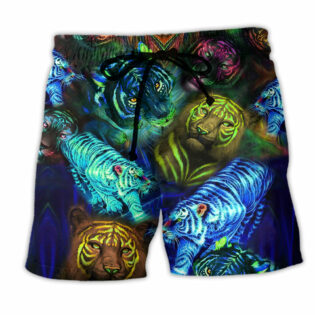 Tiger Powerful Neon Color - Beach Short - Owl Ohh - Owl Ohh