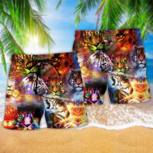 Tiger The Power Of Tigers In The Universe Cool Style - Beach Short - Owl Ohh - Owl Ohh