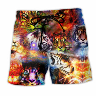 Tiger The Power Of Tigers In The Universe Cool Style - Beach Short - Owl Ohh - Owl Ohh