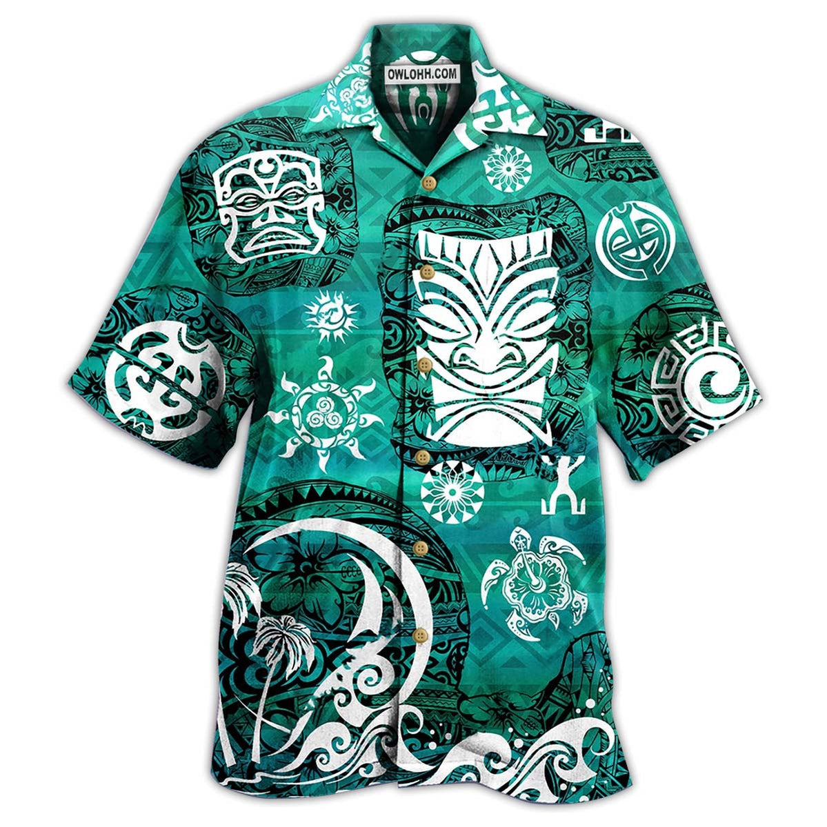 Tiki Love Turtle Geen - Hawaiian Shirt - Owl Ohh - Owl Ohh