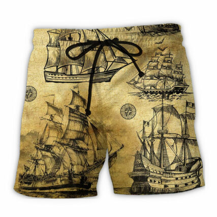 To Go Sailing Vintage Sail - Beach Short - Owl Ohh - Owl Ohh