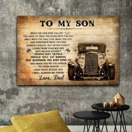 Car Dad To My Son Love Dad - Horizontal Poster - Owl Ohh - Owl Ohh