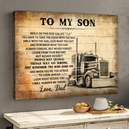 Truck To My Son Truck Love Dad - Horizontal Poster - Owl Ohh - Owl Ohh