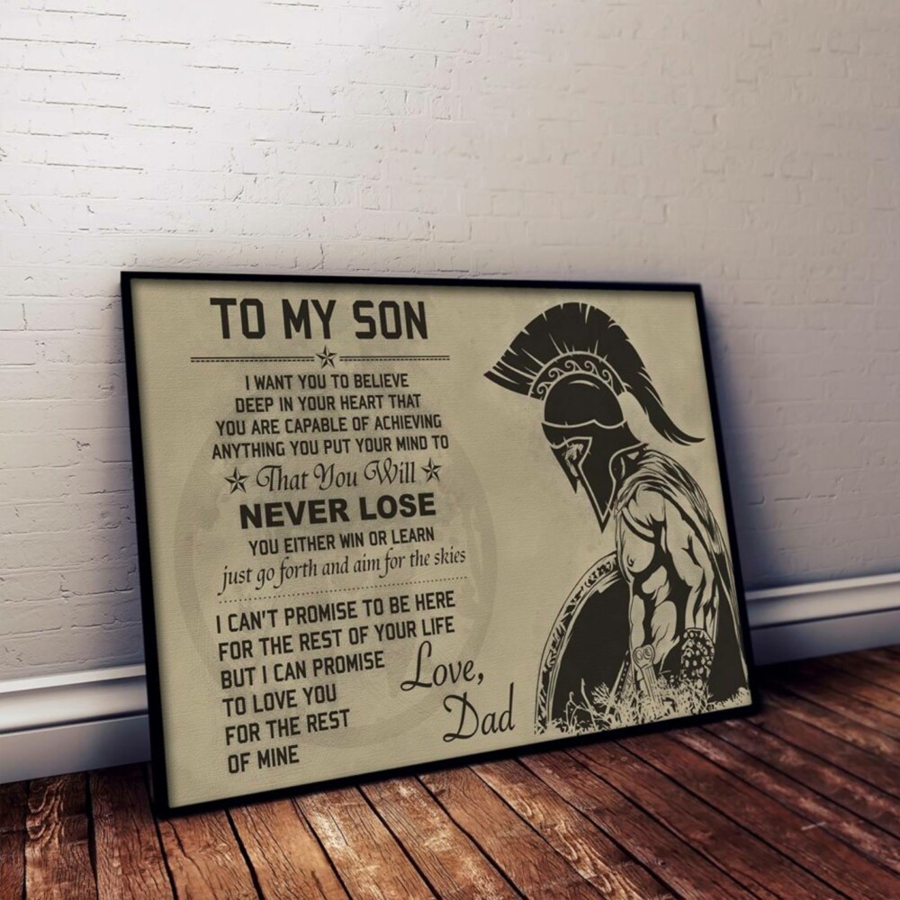 Warrior Of God To My Son Love Dad - Horizontal Poster - Owl Ohh - Owl Ohh