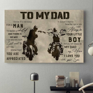 Motorcycle To My Dad Motorcycle I Love You - Horizontal Poster - Owl Ohh - Owl Ohh