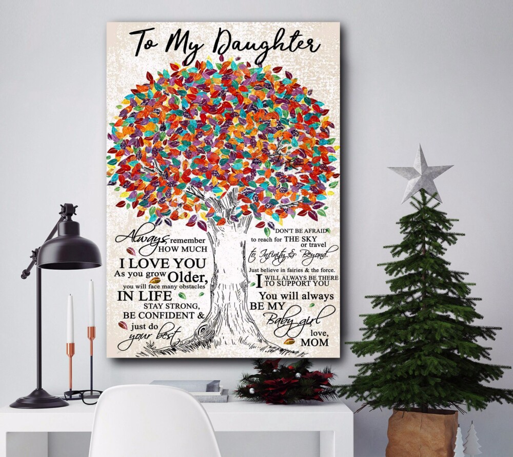 To My Daughter I Love You Tree Love Mom - Vertical Poster - Owl Ohh - Owl Ohh