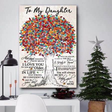 To My Daughter I Love You Tree Love Mom - Vertical Poster - Owl Ohh - Owl Ohh