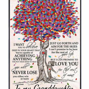 To My Granddaughter Love Grandma Tree - Vertical Poster - Owl Ohh - Owl Ohh