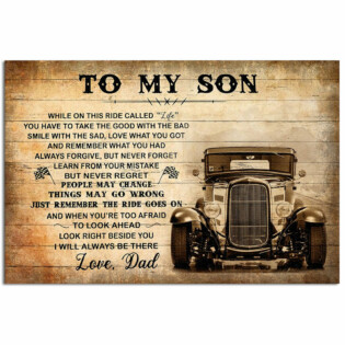 Car Dad To My Son Love Dad - Horizontal Poster - Owl Ohh - Owl Ohh