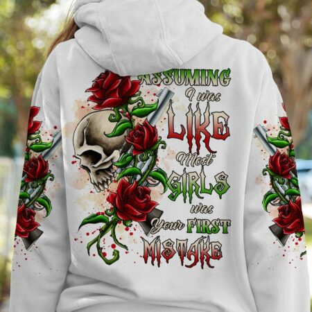 ASSUMING I WAS LIKE MOST GIRLS ROSE SKULL G WHITE ALL OVER PRINT - TLTR0501233