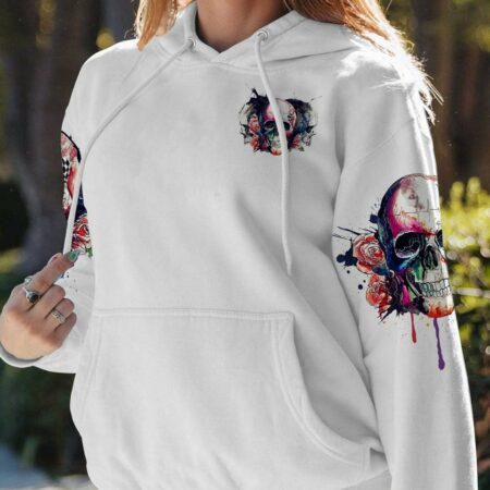 DON'T TRY TO FIGURE ME OUT WATERCOLOR SKULL ALL OVER PRINT - TLTR2412221