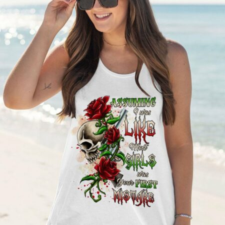 ASSUMING I WAS LIKE MOST GIRLS ROSE SKULL G WHITE ALL OVER PRINT - TLTR0501233