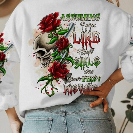 ASSUMING I WAS LIKE MOST GIRLS ROSE SKULL G WHITE ALL OVER PRINT - TLTR0501233