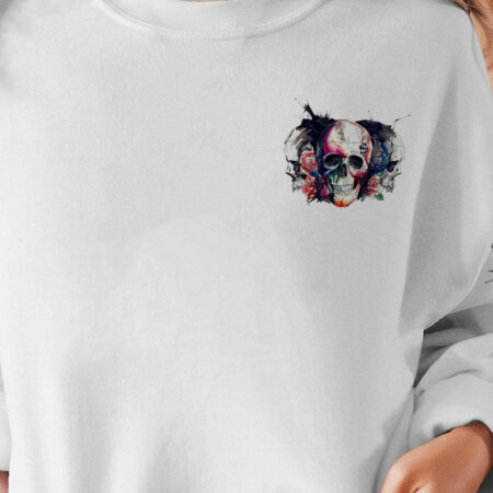 DON'T TRY TO FIGURE ME OUT WATERCOLOR SKULL ALL OVER PRINT - TLTR2412221