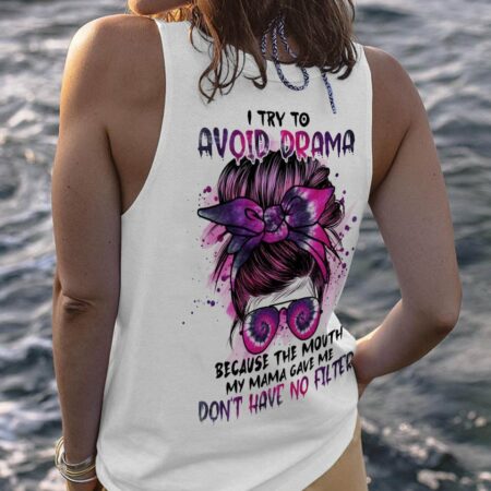 I TRY TO AVOID DRAMA MESSY BUN ALL OVER PRINT - TLNO0401232