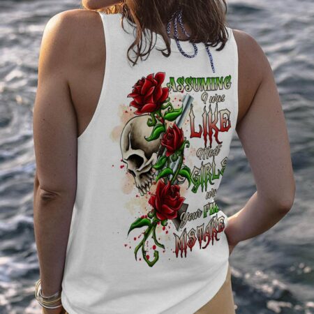 ASSUMING I WAS LIKE MOST GIRLS ROSE SKULL G WHITE ALL OVER PRINT - TLTR0501233