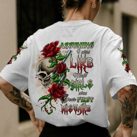 ASSUMING I WAS LIKE MOST GIRLS ROSE SKULL G WHITE ALL OVER PRINT - TLTR0501233
