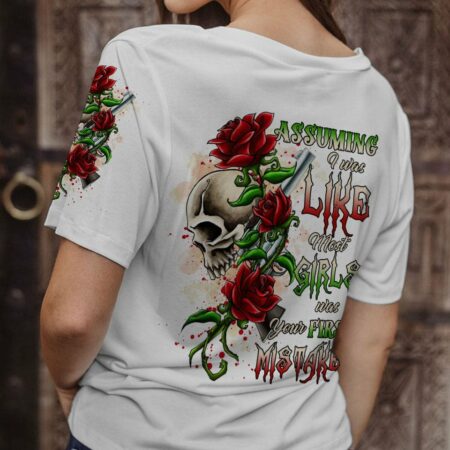 ASSUMING I WAS LIKE MOST GIRLS ROSE SKULL G WHITE ALL OVER PRINT - TLTR0501233