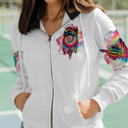 I'M A B TIE DYE MESSY BUN WHITE ALL OVER PRINT - TLTY2212222