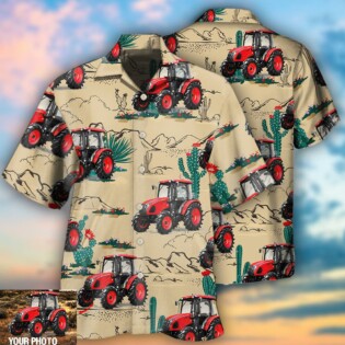 Tractor On The Desert Basic Style Custom Photo - Hawaiian Shirt - Owl Ohh - Owl Ohh