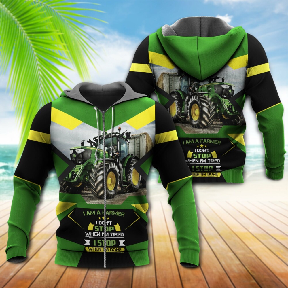 Tractor Farmer Stop When I'm Done - Hoodie - Owl Ohh - Owl Ohh