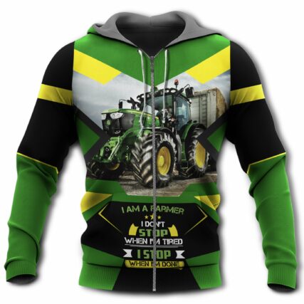 Tractor Farmer Stop When I'm Done - Hoodie - Owl Ohh - Owl Ohh