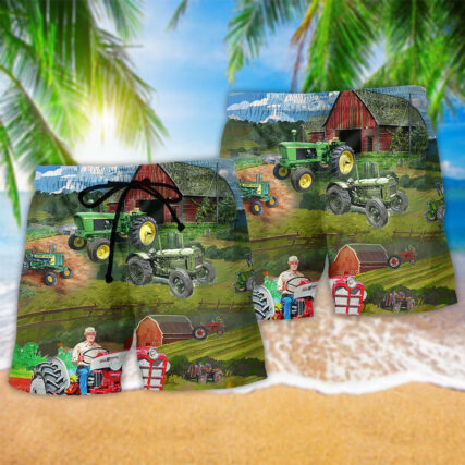Tractor Keep Calm And Drive A Tractor Farm - Beach Short - Owl Ohh - Owl Ohh