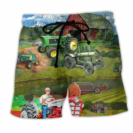 Tractor Keep Calm And Drive A Tractor Farm - Beach Short - Owl Ohh - Owl Ohh
