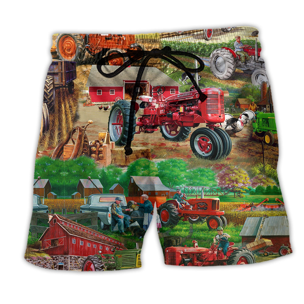 Tractor Life Is Better On Papa's Warm - Beach Short - Owl Ohh - Owl Ohh