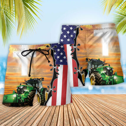 Tractor Proud To Be A Farmer - Beach Short - Owl Ohh - Owl Ohh