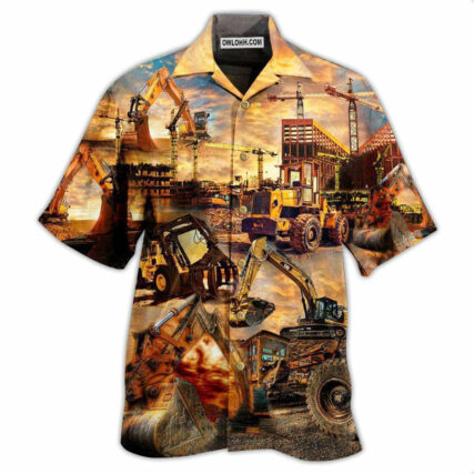Tractor We Build With Passion Construction - Hawaiian Shirt - Owl Ohh - Owl Ohh