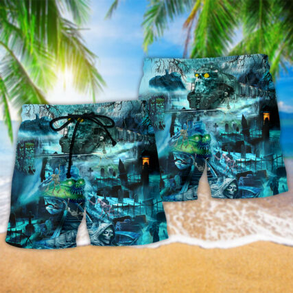 Train Ghost Blue Style - Beach Short - Owl Ohh - Owl Ohh