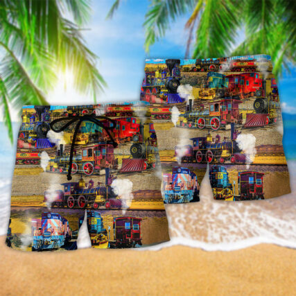 Train It's Better To Travel Well Than To Arrive Colorful - Beach Short - Owl Ohh - Owl Ohh