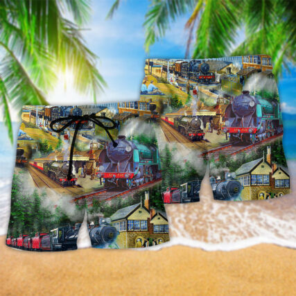 Train Life Is The Train Not The Station In The Village - Beach Short - Owl Ohh - Owl Ohh