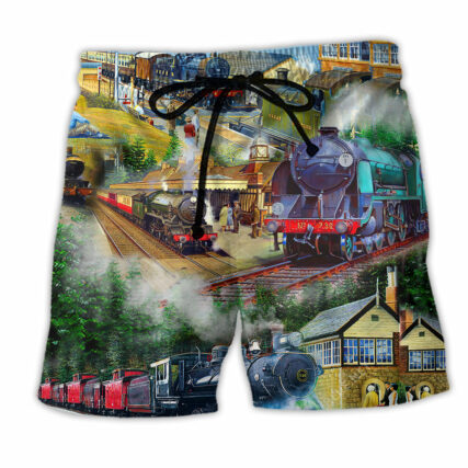 Train Life Is The Train Not The Station In The Village - Beach Short - Owl Ohh - Owl Ohh