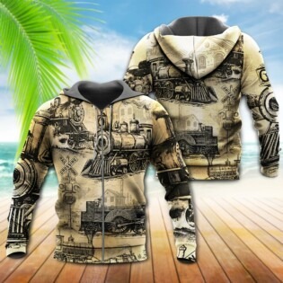 Train On The Railway Love Life Vintage - Hoodie - Owl Ohh - Owl Ohh