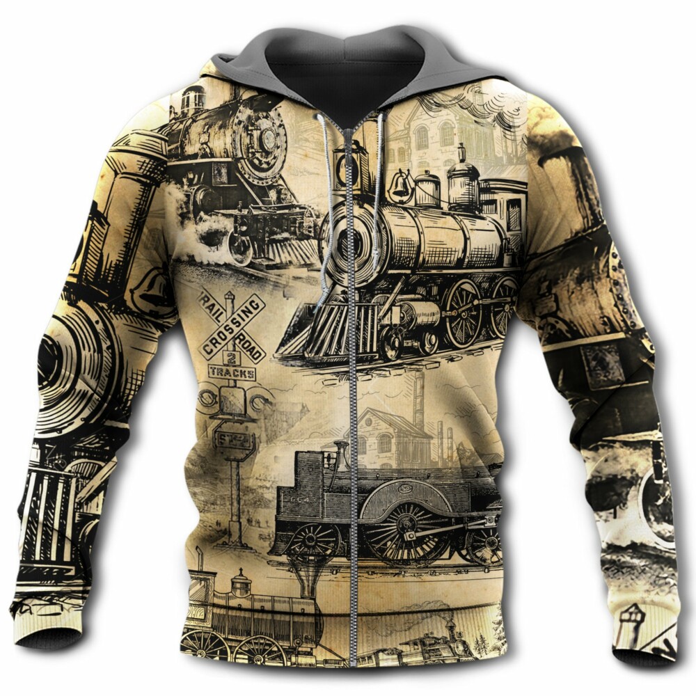 Train On The Railway Love Life Vintage - Hoodie - Owl Ohh - Owl Ohh