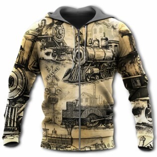Train On The Railway Love Life Vintage - Hoodie - Owl Ohh - Owl Ohh