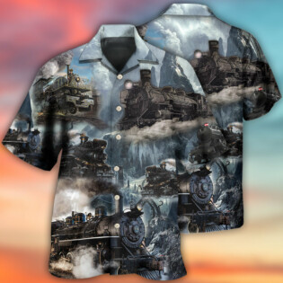 Train Style Near The Stream - Hawaiian Shirt - Owl Ohh for men and women, kids - Owl Ohh