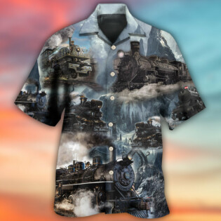 Train Style Near The Stream - Hawaiian Shirt - Owl Ohh for men and women, kids - Owl Ohh