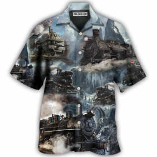 Train Style Near The Stream - Hawaiian Shirt - Owl Ohh for men and women, kids - Owl Ohh