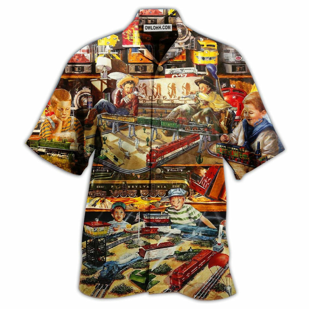 Train Toys Amazing Vintage Style - Hawaiian Shirt - Owl Ohh - Owl Ohh