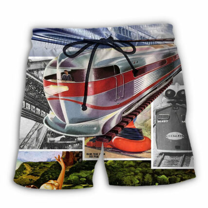 Train Retro Luxury Style - Beach Short - Owl Ohh - Owl Ohh