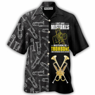 Trombone Music Lover Black Style - Hawaiian Shirt - Owl Ohh - Owl Ohh